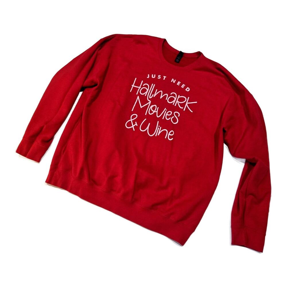 Tultex Red Graphic Sweatshirt Hallmark Movies Women's XXL